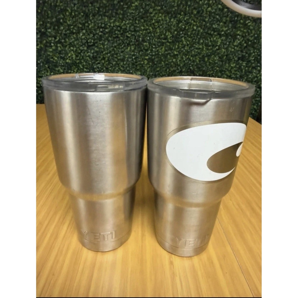 Lot Of 2 Stainless Steel Yeti 30 oz Rambler Tumbler Cup Holder Insulated